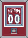 Colorado Nameplate & Number (Back) Combined, With Stanley Cup Finals Patch - Road Burgundy (1995-1996) - Triple Mat 3
