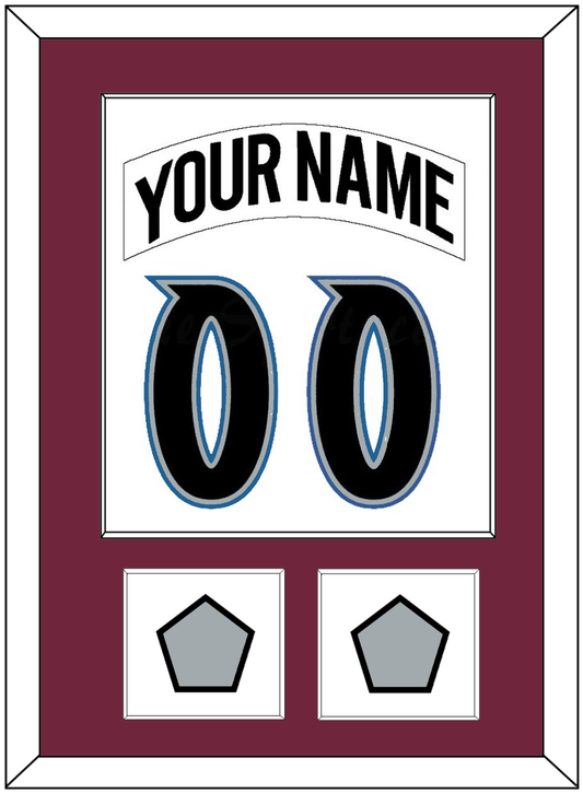 Colorado Nameplate & Number (Back) Combined, With 2 Stanley Cup Finals Patches - Home White (1999-2001) - Essential Tier 1