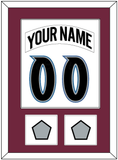 Colorado Nameplate & Number (Back) Combined, With 2 Stanley Cup Finals Patches - Home White (1999-2001) - Single Mat 1