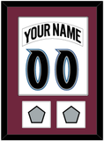 Colorado Nameplate & Number (Back) Combined, With 2 Stanley Cup Finals Patches - Home White (1999-2001) - Single Mat 1