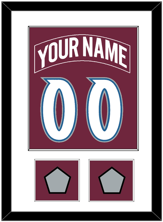 Colorado Nameplate & Number (Back) Combined, With 2 Stanley Cup Finals Patches - Road Burgundy (1999-2001) - Essential Tier 1