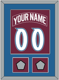 Colorado Nameplate & Number (Back) Combined, With 2 Stanley Cup Finals Patches - Road Burgundy (1999-2001) - Single Mat 2