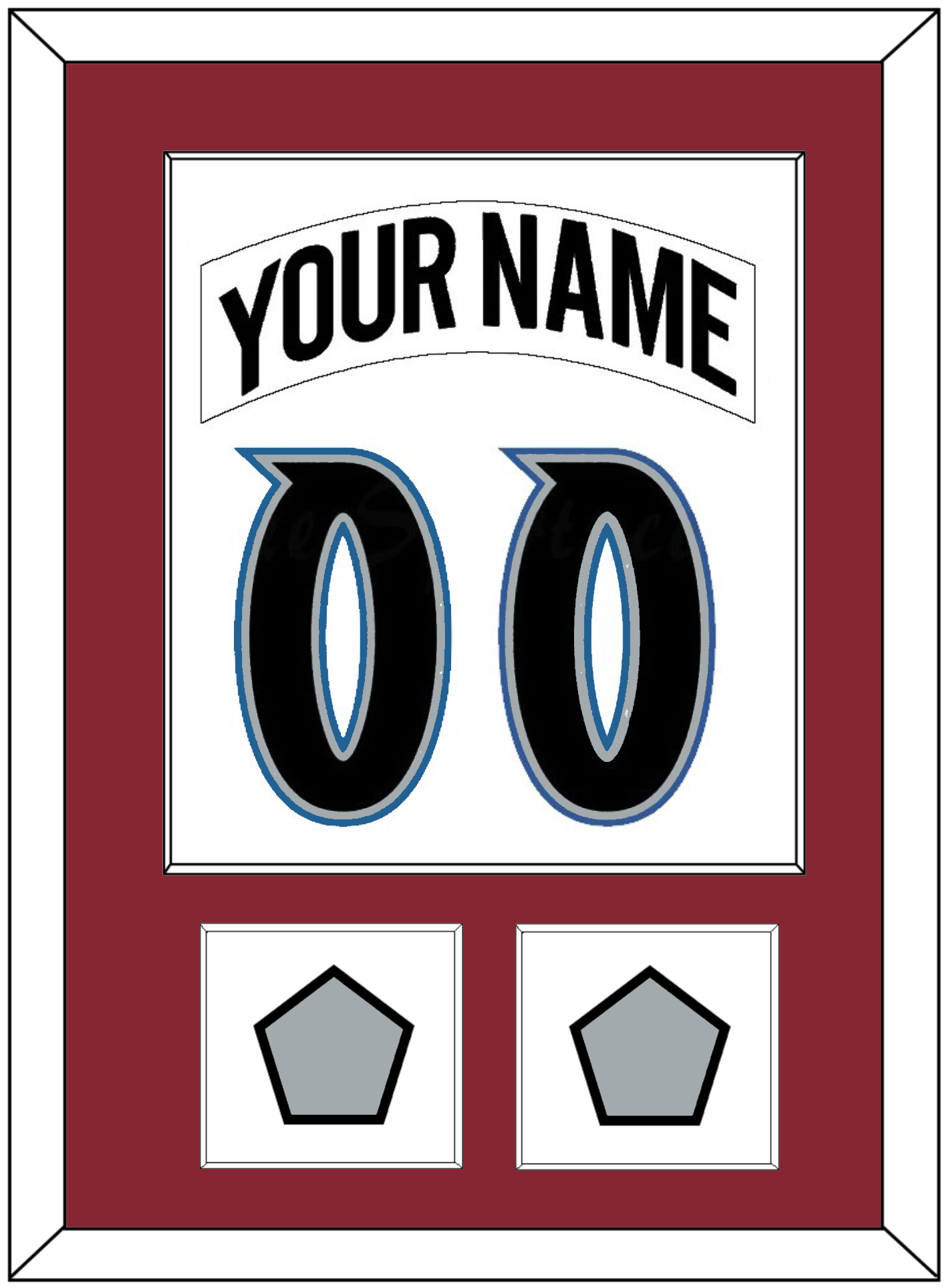 Colorado Nameplate & Number (Back) Combined, With 2 Stanley Cup Finals Patches - Home White (1995-1996) - Essential Tier 1