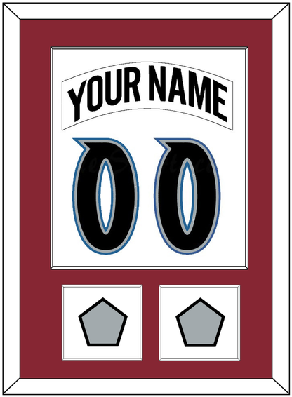 Colorado Nameplate & Number (Back) Combined, With 2 Stanley Cup Finals Patches - Home White (1995-1996) - Essential Tier 1