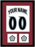 Colorado Nameplate & Number (Back) Combined, With 2 Stanley Cup Finals Patches - Home White (1995-1996) - Single Mat 1