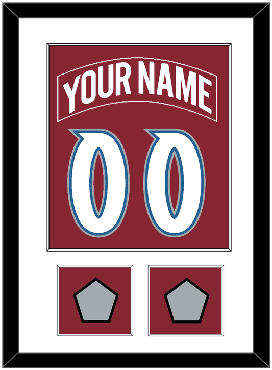 Colorado Nameplate & Number (Back) Combined, With 2 Stanley Cup Finals Patches - Road Burgundy (1995-1996) - Essential Tier 1