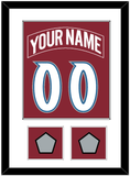 Colorado Nameplate & Number (Back) Combined, With 2 Stanley Cup Finals Patches - Road Burgundy (1995-1996) - Single Mat 1