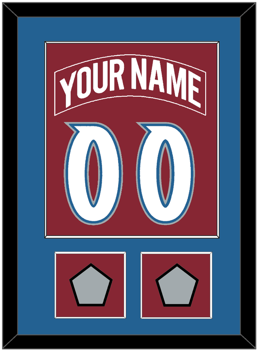 Colorado Nameplate & Number (Back) Combined, With 2 Stanley Cup Finals Patches - Road Burgundy (1995-1996) - Essential Tier 2