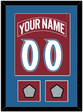 Colorado Nameplate & Number (Back) Combined, With 2 Stanley Cup Finals Patches - Road Burgundy (1995-1996) - Single Mat 2