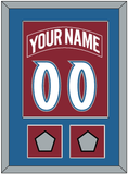 Colorado Nameplate & Number (Back) Combined, With 2 Stanley Cup Finals Patches - Road Burgundy (1995-1996) - Single Mat 2