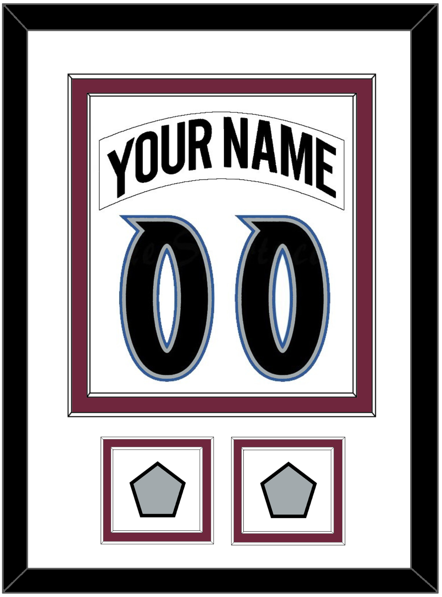 Colorado Nameplate & Number (Back) Combined, With 2 Stanley Cup Finals Patches - Home White (1999-2001) - Signature Tier 1