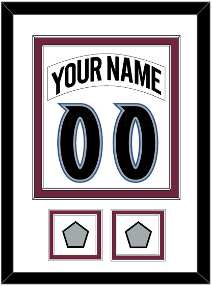 Colorado Nameplate & Number (Back) Combined, With 2 Stanley Cup Finals Patches - Home White (1999-2001) - Signature Tier 1