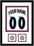 Colorado Nameplate & Number (Back) Combined, With 2 Stanley Cup Finals Patches - Home White (1999-2001) - Double Mat 1