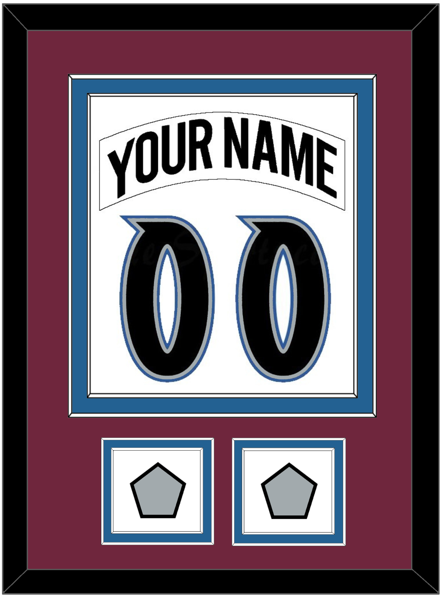 Colorado Nameplate & Number (Back) Combined, With 2 Stanley Cup Finals Patches - Home White (1999-2001) - Signature Tier 2