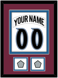 Colorado Nameplate & Number (Back) Combined, With 2 Stanley Cup Finals Patches - Home White (1999-2001) - Double Mat 2