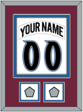 Colorado Nameplate & Number (Back) Combined, With 2 Stanley Cup Finals Patches - Home White (1999-2001) - Double Mat 2