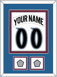 Colorado Nameplate & Number (Back) Combined, With 2 Stanley Cup Finals Patches - Home White (1999-2001) - Double Mat 3