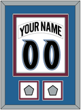 Colorado Nameplate & Number (Back) Combined, With 2 Stanley Cup Finals Patches - Home White (1999-2001) - Double Mat 3