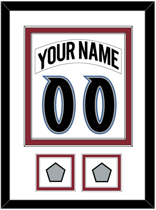 Colorado Nameplate & Number (Back) Combined, With 2 Stanley Cup Finals Patches - Home White (1995-1996) - Signature Tier 1