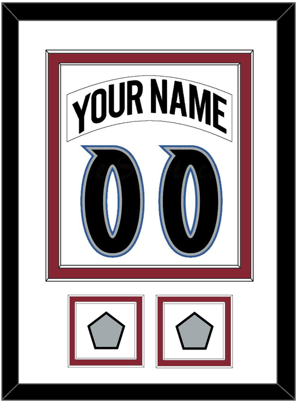 Colorado Nameplate & Number (Back) Combined, With 2 Stanley Cup Finals Patches - Home White (1995-1996) - Double Mat 1