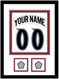 Colorado Nameplate & Number (Back) Combined, With 2 Stanley Cup Finals Patches - Home White (1995-1996) - Double Mat 1