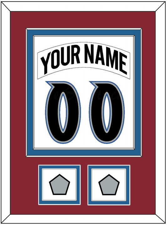 Colorado Nameplate & Number (Back) Combined, With 2 Stanley Cup Finals Patches - Home White (1995-1996) - Signature Tier 2