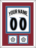 Colorado Nameplate & Number (Back) Combined, With 2 Stanley Cup Finals Patches - Home White (1995-1996) - Double Mat 2