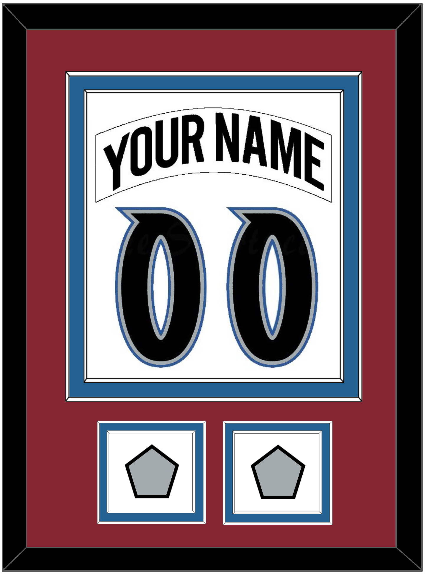 Colorado Nameplate & Number (Back) Combined, With 2 Stanley Cup Finals Patches - Home White (1995-1996) - Signature Tier 2