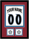 Colorado Nameplate & Number (Back) Combined, With 2 Stanley Cup Finals Patches - Home White (1995-1996) - Double Mat 2