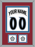 Colorado Nameplate & Number (Back) Combined, With 2 Stanley Cup Finals Patches - Home White (1995-1996) - Double Mat 2