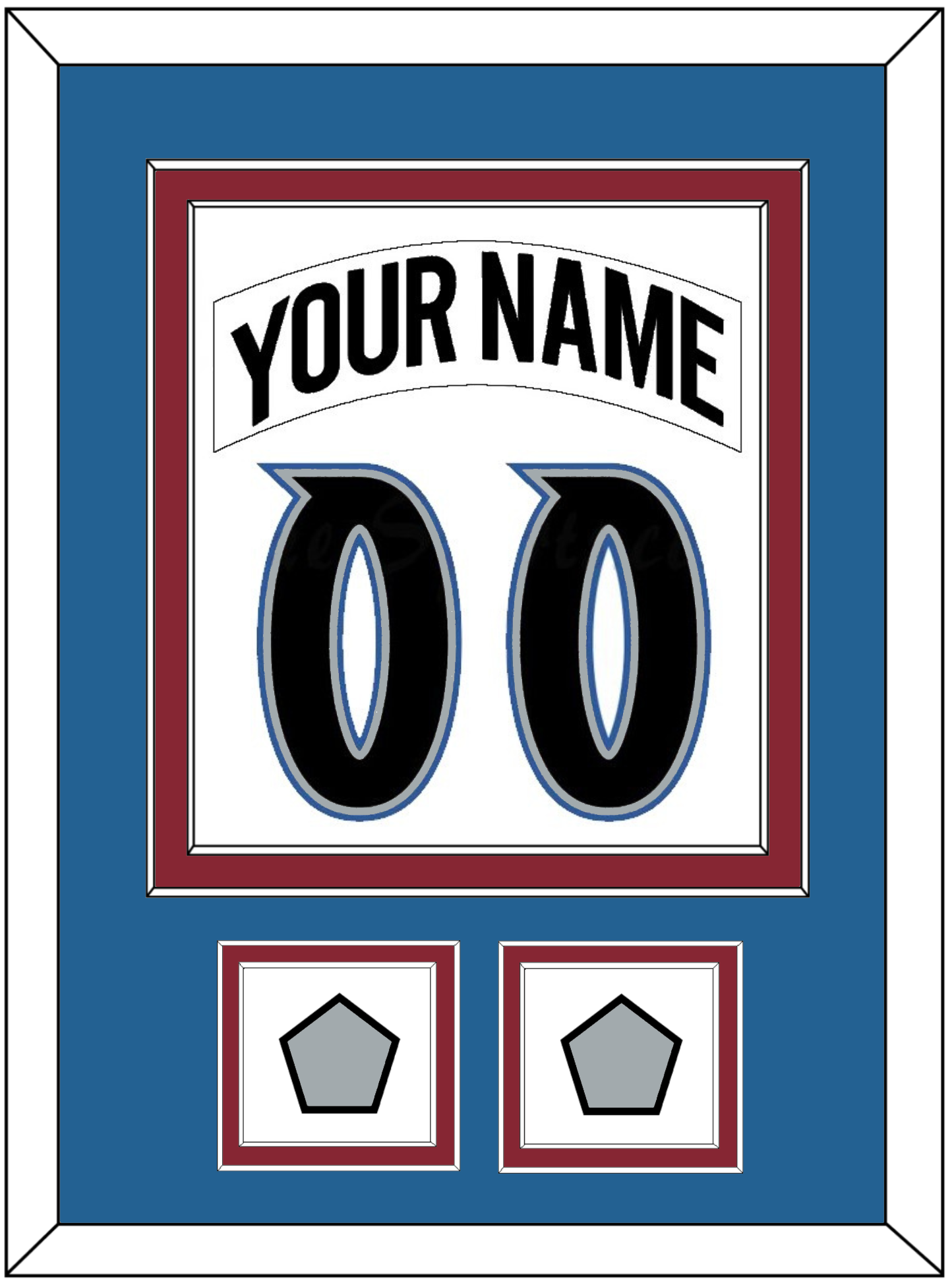 Colorado Nameplate & Number (Back) Combined, With 2 Stanley Cup Finals Patches - Home White (1995-1996) - Signature Tier 3