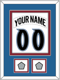 Colorado Nameplate & Number (Back) Combined, With 2 Stanley Cup Finals Patches - Home White (1995-1996) - Double Mat 3