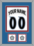 Colorado Nameplate & Number (Back) Combined, With 2 Stanley Cup Finals Patches - Home White (1995-1996) - Double Mat 3