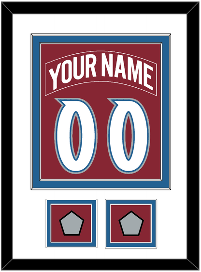 Colorado Nameplate & Number (Back) Combined, With 2 Stanley Cup Finals Patches - Road Burgundy (1995-1996) - Signature Tier 1