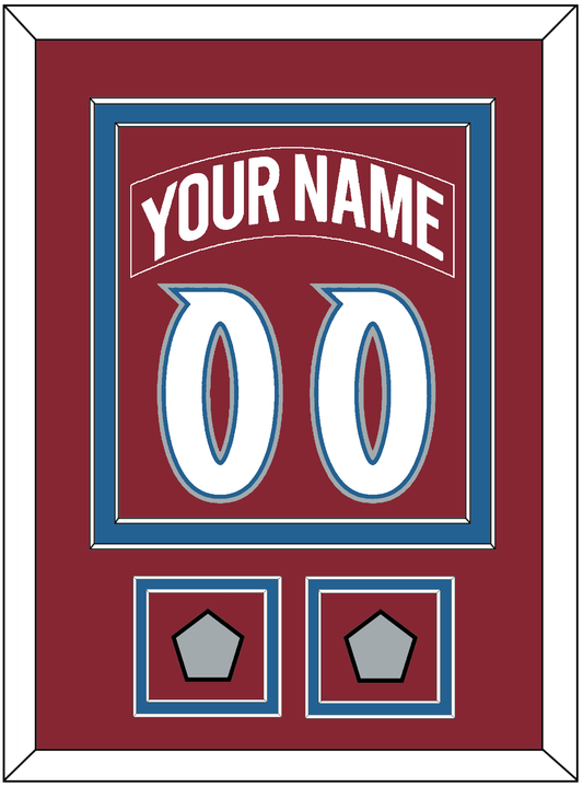 Colorado Nameplate & Number (Back) Combined, With 2 Stanley Cup Finals Patches - Road Burgundy (1995-1996) - Signature Tier 2