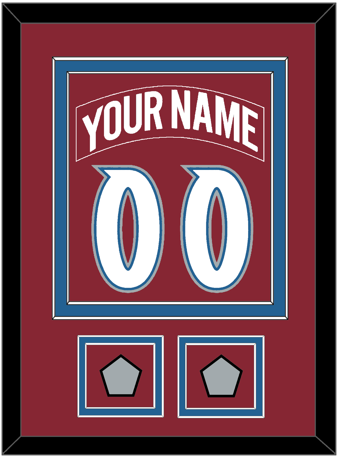Colorado Nameplate & Number (Back) Combined, With 2 Stanley Cup Finals Patches - Road Burgundy (1995-1996) - Signature Tier 2