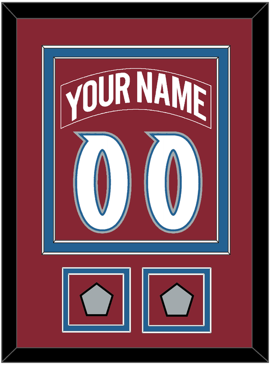 Colorado Nameplate & Number (Back) Combined, With 2 Stanley Cup Finals Patches - Road Burgundy (1995-1996) - Signature Tier 2