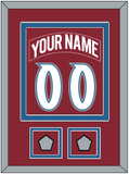 Colorado Nameplate & Number (Back) Combined, With 2 Stanley Cup Finals Patches - Road Burgundy (1995-1996) - Double Mat 2