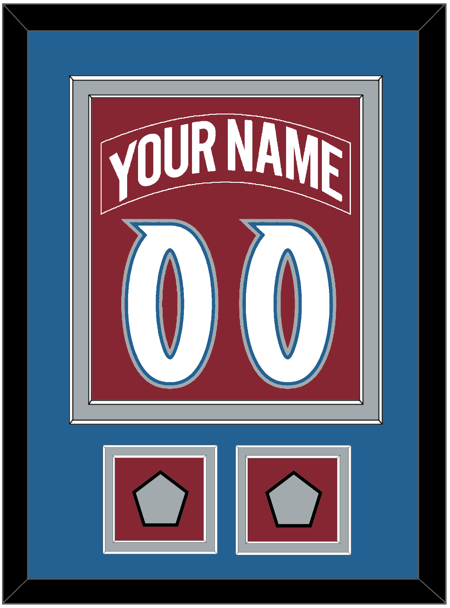 Colorado Nameplate & Number (Back) Combined, With 2 Stanley Cup Finals Patches - Road Burgundy (1995-1996) - Signature Tier 3