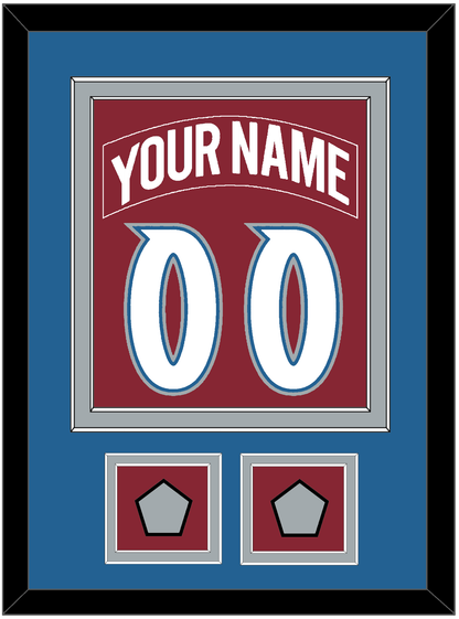Colorado Nameplate & Number (Back) Combined, With 2 Stanley Cup Finals Patches - Road Burgundy (1995-1996) - Signature Tier 3