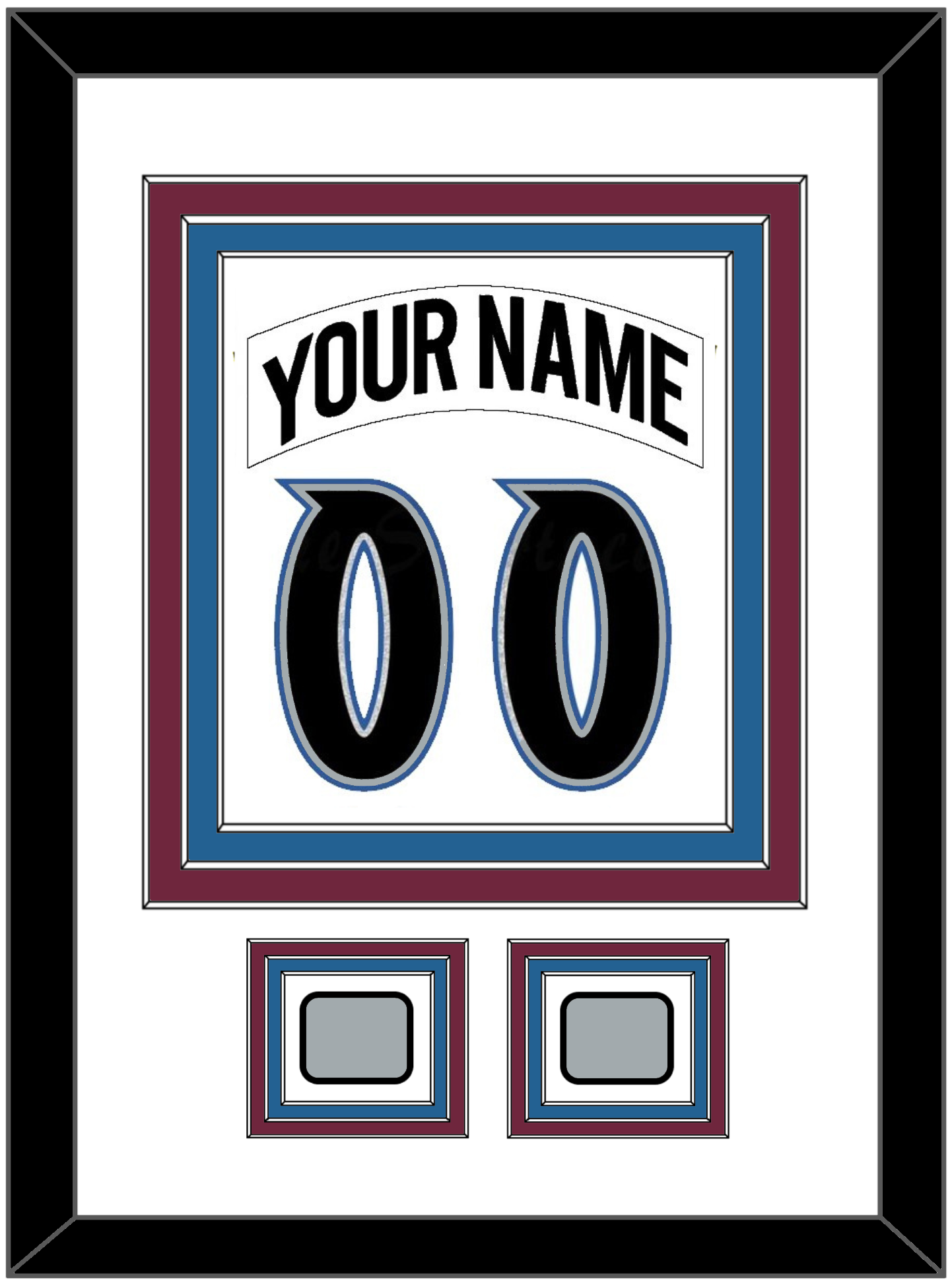 Colorado Nameplate & Number (Back) Combined, With 2 Stanley Cup Finals Patches - Home White (1999-2001) - Premier Tier 1