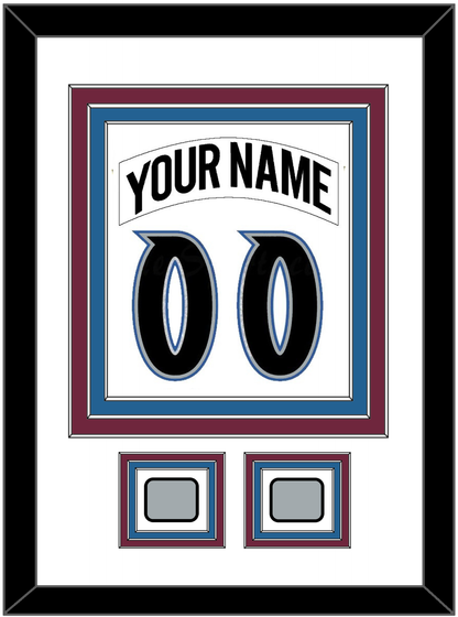 Colorado Nameplate & Number (Back) Combined, With 2 Stanley Cup Finals Patches - Home White (1999-2001) - Premier Tier 1