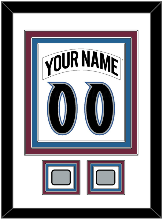 Colorado Nameplate & Number (Back) Combined, With 2 Stanley Cup Finals Patches - Home White (1999-2001) - Premier Tier 1