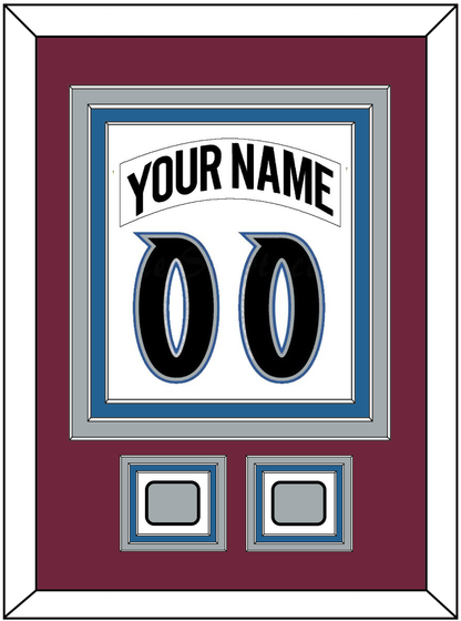 Colorado Nameplate & Number (Back) Combined, With 2 Stanley Cup Finals Patches - Home White (1999-2001) - Premier Tier 2