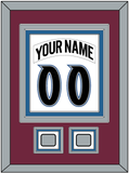 Colorado Nameplate & Number (Back) Combined, With 2 Stanley Cup Finals Patches - Home White (1999-2001) - Triple Mat 2