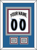 Colorado Nameplate & Number (Back) Combined, With 2 Stanley Cup Finals Patches - Home White (1999-2001) - Triple Mat 3