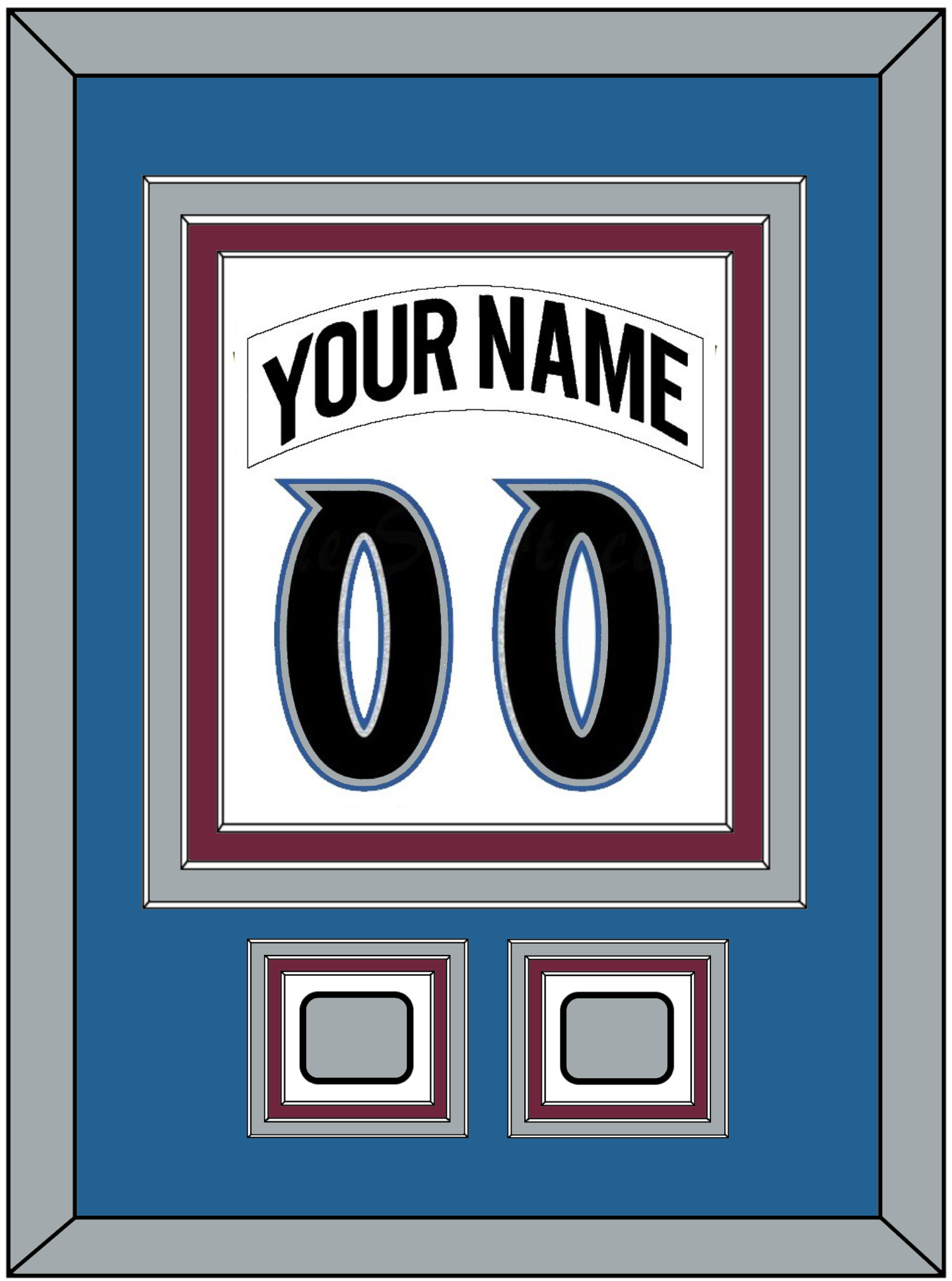 Colorado Nameplate & Number (Back) Combined, With 2 Stanley Cup Finals Patches - Home White (1999-2001) - Premier Tier 3