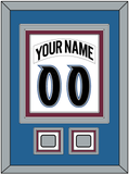 Colorado Nameplate & Number (Back) Combined, With 2 Stanley Cup Finals Patches - Home White (1999-2001) - Triple Mat 3