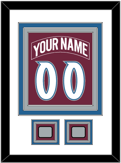 Colorado Nameplate & Number (Back) Combined, With 2 Stanley Cup Finals Patches - Road Burgundy (1999-2001) - Premier Tier 1