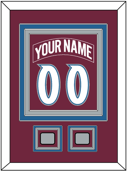 Colorado Nameplate & Number (Back) Combined, With 2 Stanley Cup Finals Patches - Road Burgundy (1999-2001) - Premier Tier 2